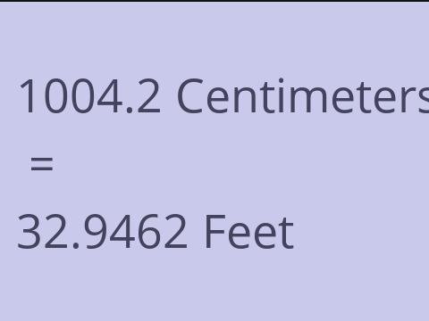 1004.2 CM TO FEET