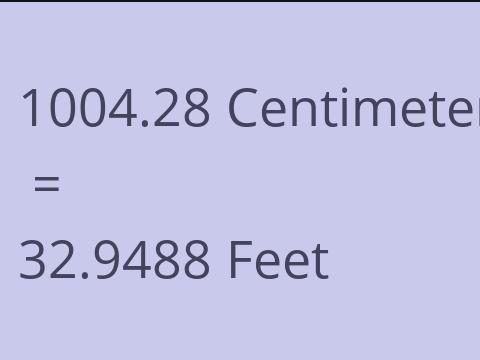 1004.28 CM TO FEET