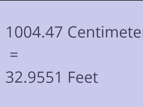 1004.47 CM TO FEET