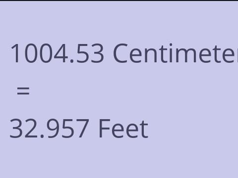 1004.53 CM TO FEET