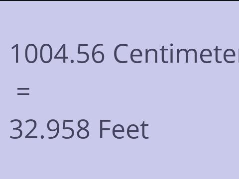 1004.56 CM TO FEET