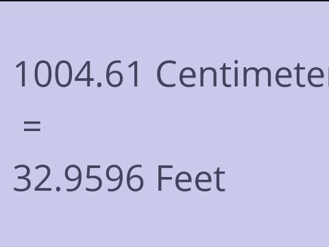 1004.61 CM TO FEET