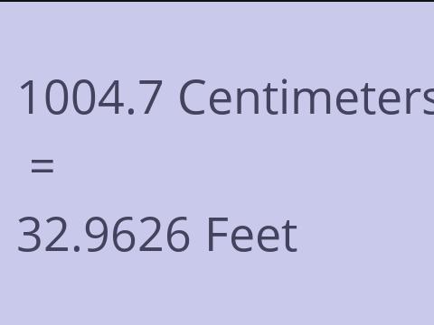 1004.7 CM TO FEET