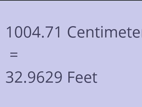 1004.71 CM TO FEET