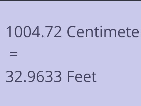 1004.72 CM TO FEET