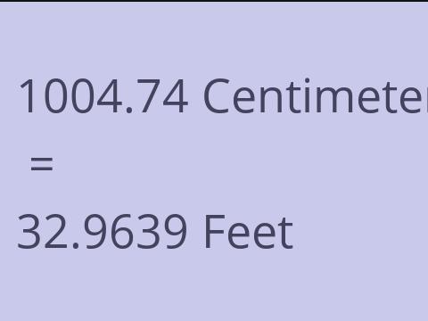 1004.74 CM TO FEET