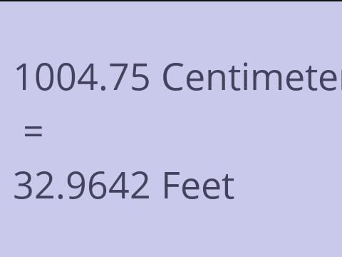 1004.75 CM TO FEET