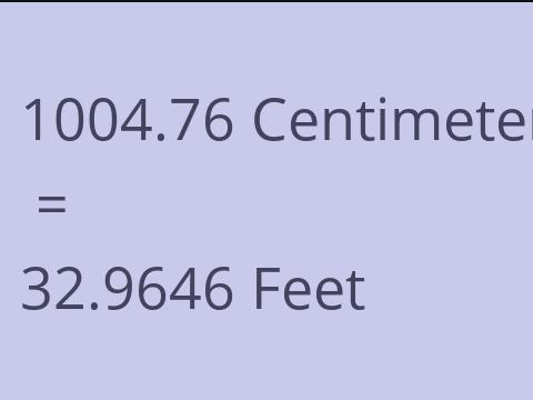 1004.76 CM TO FEET