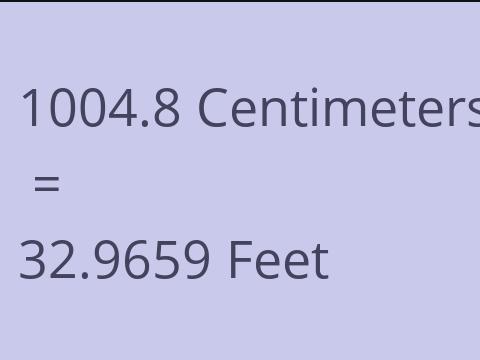 1004.8 CM TO FEET