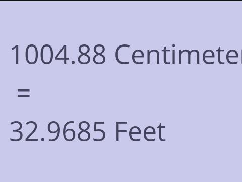 1004.88 CM TO FEET