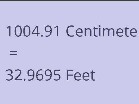 1004.91 CM TO FEET