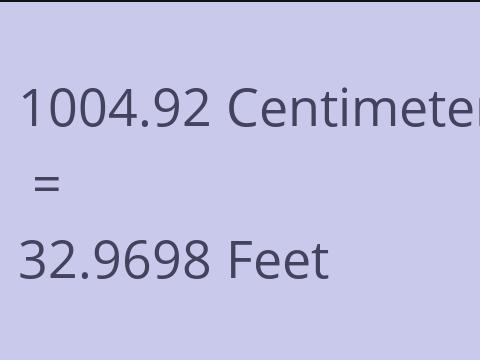 1004.92 CM TO FEET