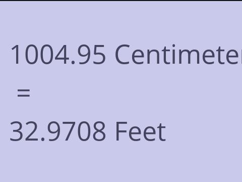 1004.95 CM TO FEET