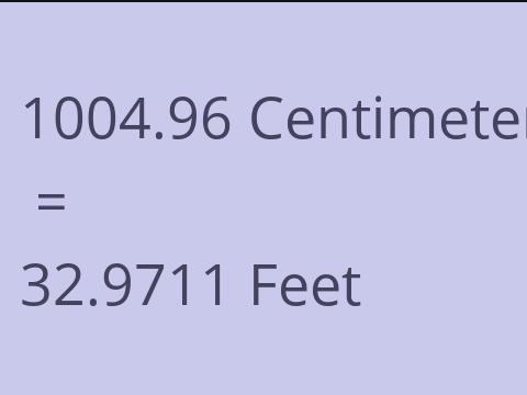 1004.96 CM TO FEET