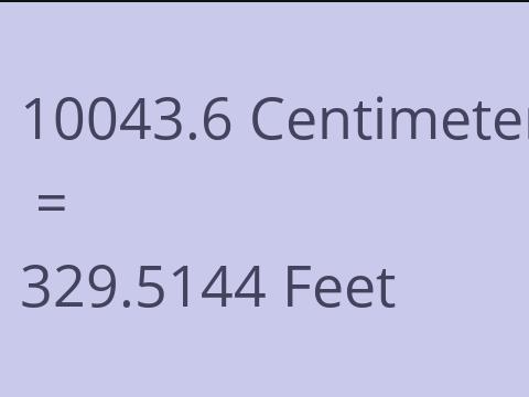 10043.6 CM TO FEET
