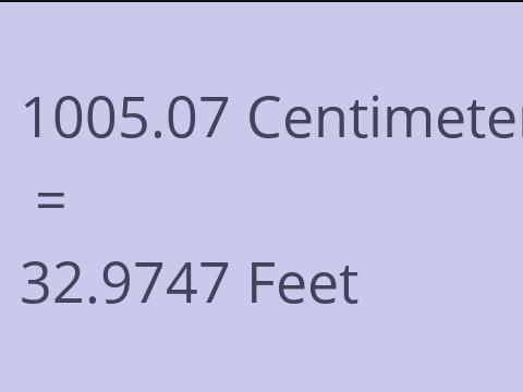 1005.07 CM TO FEET