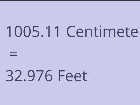 1005.11 CM TO FEET