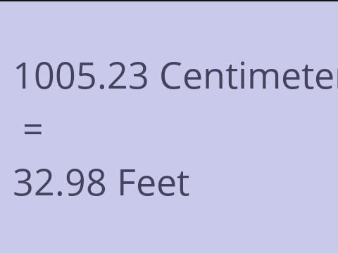 1005.23 CM TO FEET