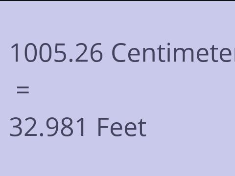 1005.26 CM TO FEET