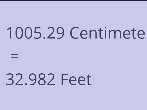 1005.29 CM TO FEET