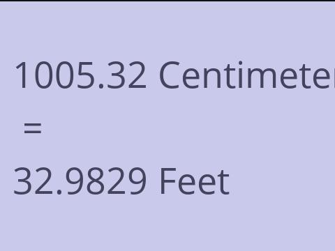 1005.32 CM TO FEET