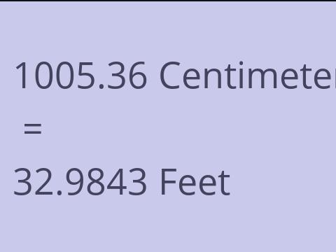 1005.36 CM TO FEET