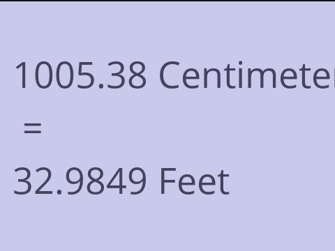 1005.38 CM TO FEET