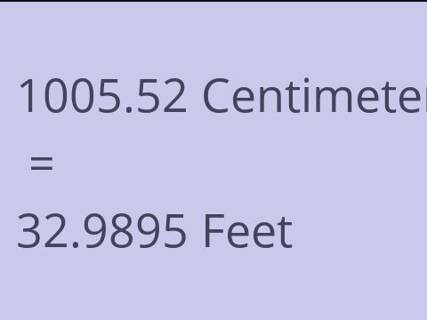 1005.52 CM TO FEET