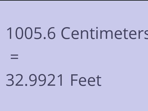 1005.6 CM TO FEET