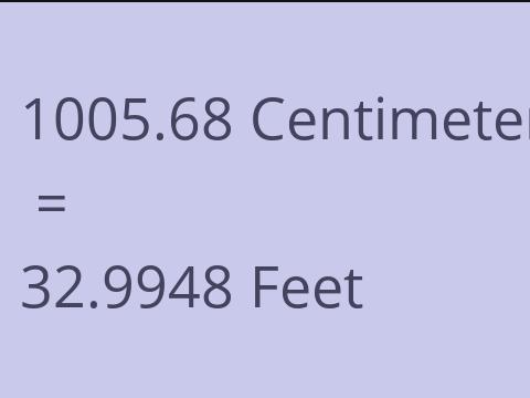 1005.68 CM TO FEET