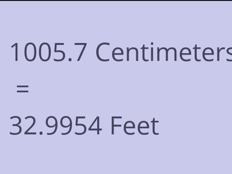 1005.7 CM TO FEET