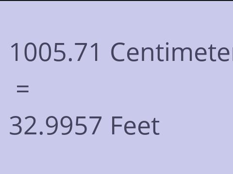 1005.71 CM TO FEET