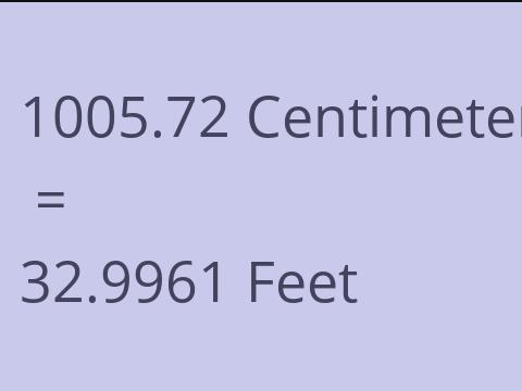 1005.72 CM TO FEET