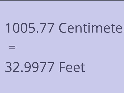 1005.77 CM TO FEET