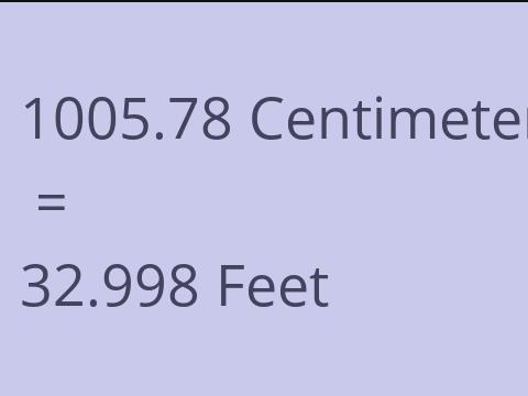 1005.78 CM TO FEET