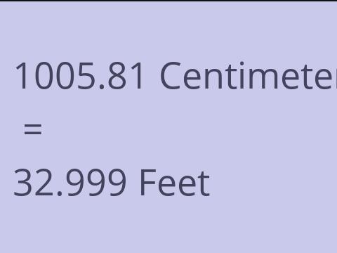 1005.81 CM TO FEET