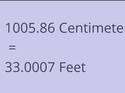 1005.86 CM TO FEET