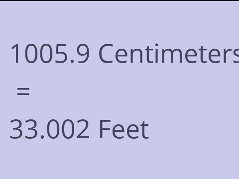 1005.9 CM TO FEET