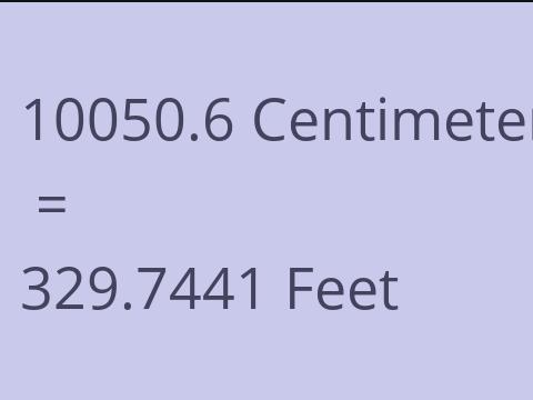 10050.6 CM TO FEET