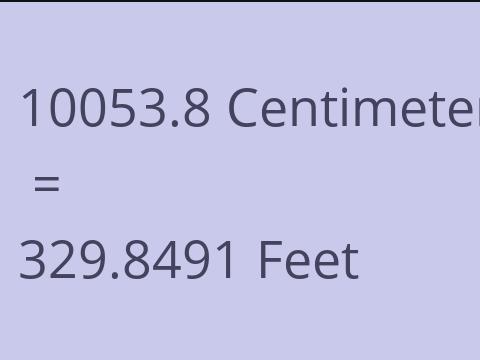 10053.8 CM TO FEET