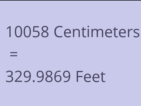10058 CM TO FEET