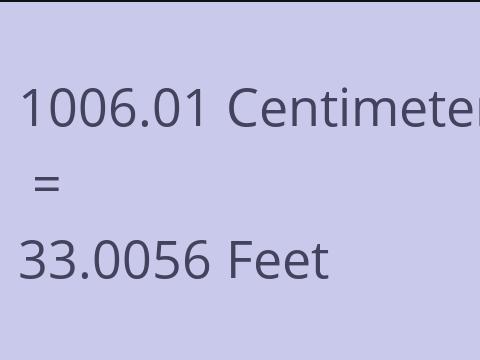 1006.01 CM TO FEET