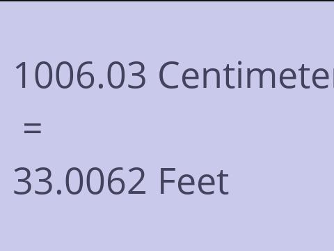 1006.03 CM TO FEET