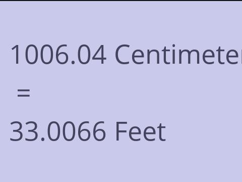 1006.04 CM TO FEET