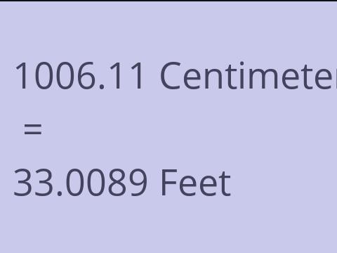 1006.11 CM TO FEET