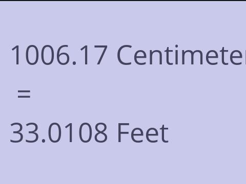 1006.17 CM TO FEET