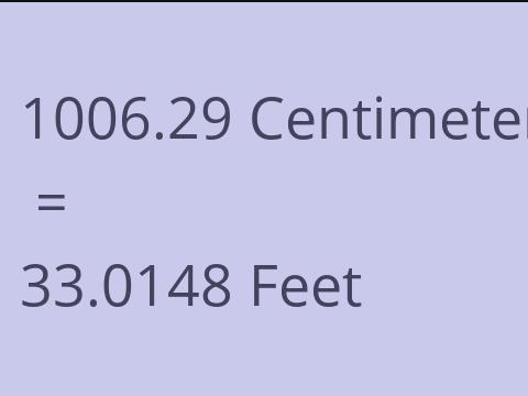 1006.29 CM TO FEET