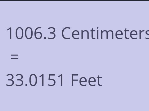 1006.3 CM TO FEET