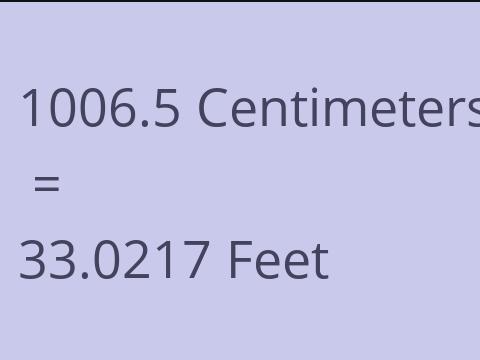 1006.5 CM TO FEET