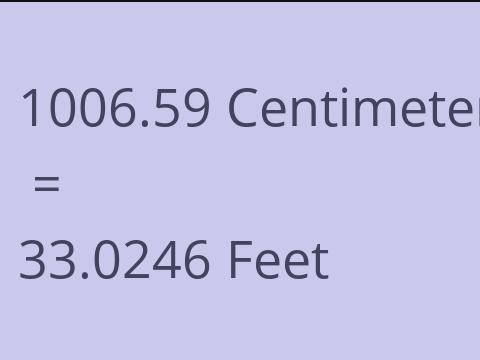 1006.59 CM TO FEET